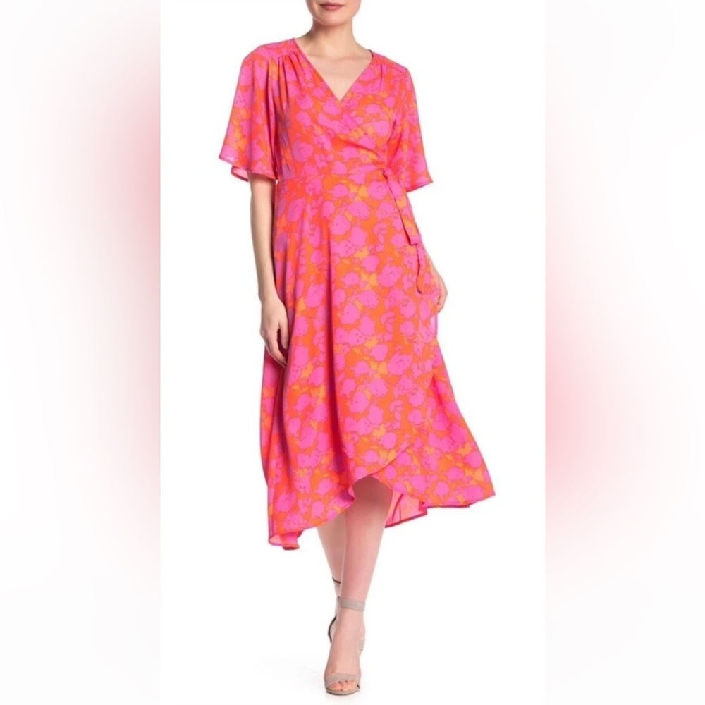 Bobeau Floral Print Orna Wrap Dress